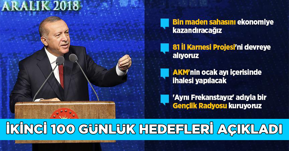 Erdoğan İkinci 100 Günlük Hedefleri Açıkladı