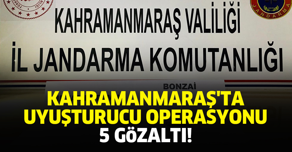 Kahramanmaraş'ta uyuşturucu operasyonu: 5 gözaltı!