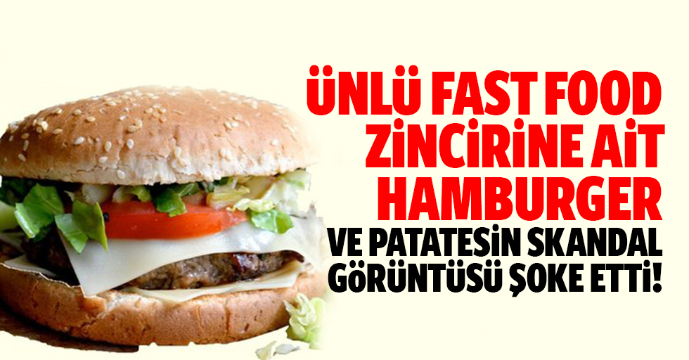Ünlü fast food zincirine ait hamburger ve patatesin skandal görüntüsü şoke etti!