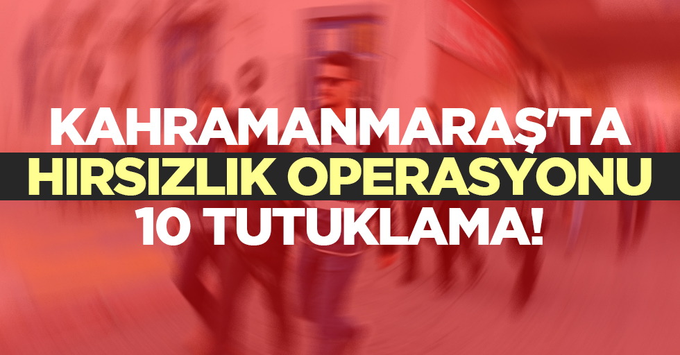 Kahramanmaraş'ta Hırsızlık Operasyonu: 10 Tutuklama