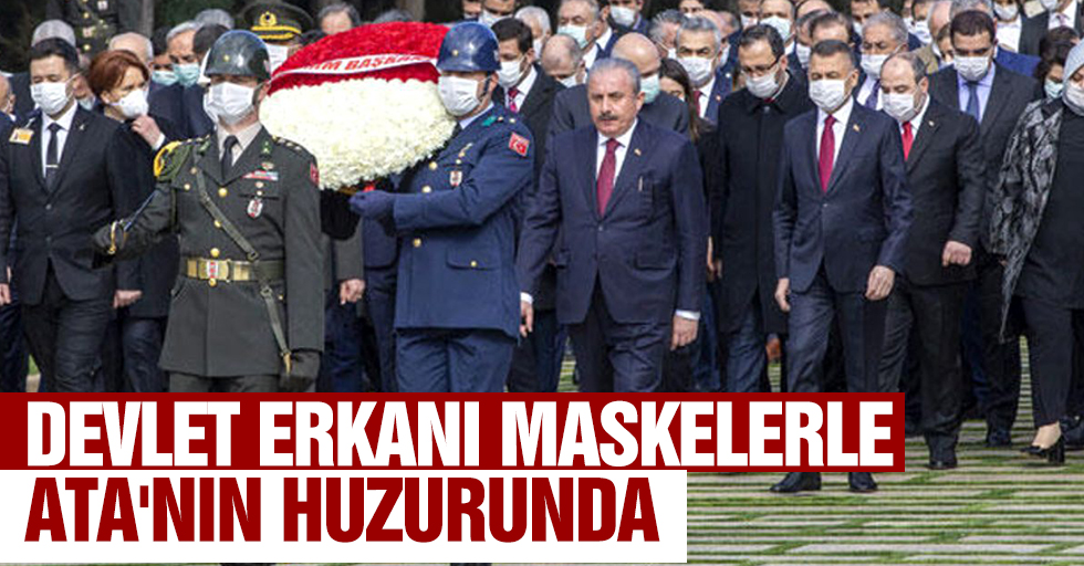 Devlet Erkanı Maskelerle Ata'nın Huzurunda! Ankara'da kısıtlı tören