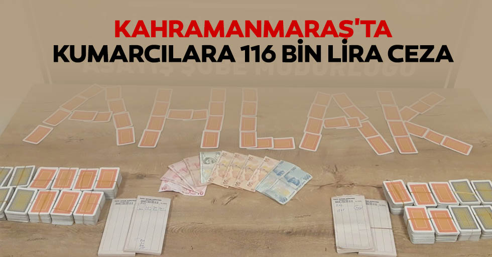 Kahramanmaraş'ta kumarcılara 116 bin lira ceza