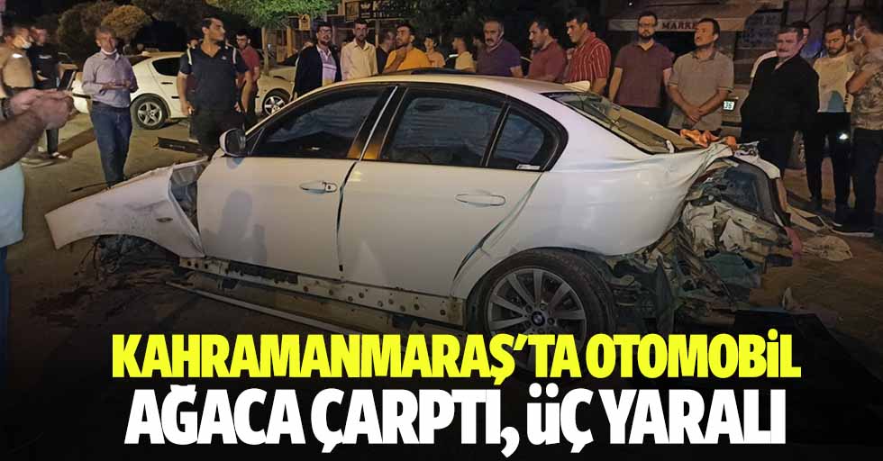 Kahramanmaraş'ta Otomobil Ağaca Çarptı: 3 Yaralı