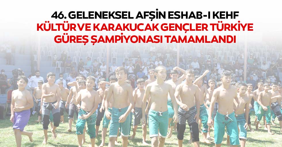 46. geleneksel Afşin Eshab-ı Kehf kültür ve karakucak gençler Türkiye güreş şampiyonası tamamlandı