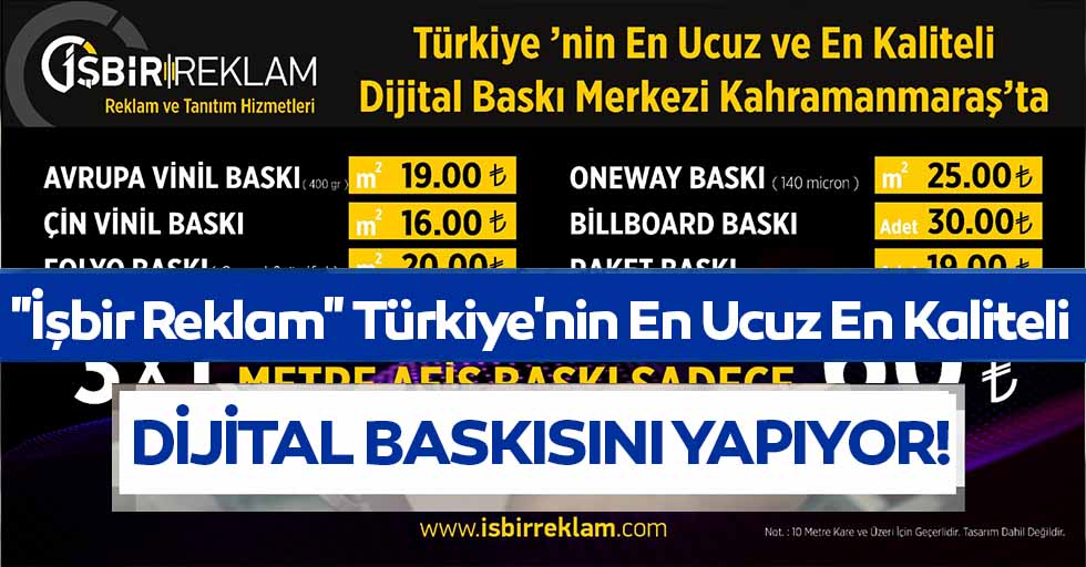 "İşbir Reklam" Türkiye'nin En Ucuz En Kaliteli dijital baskısını yapıyor!