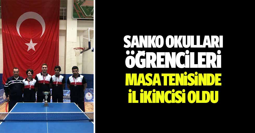 SANKO okulları öğrencileri masa tenisinde il ikincisi oldu