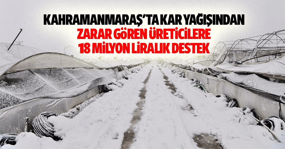 Kahramanmaraş'ta kar yağışından zarar gören üreticilere 18 milyon liralık destek