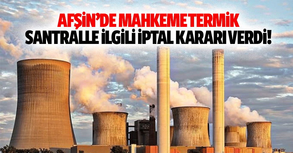 Afşin’de mahkeme termik santralle ilgili iptal kararı verdi!