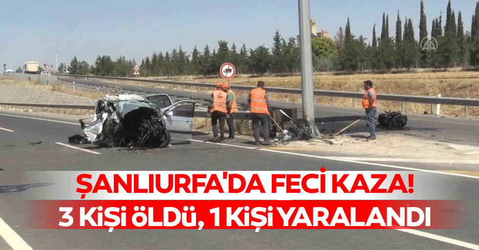 Şanlıurfa'da feci kaza! 3 kişi öldü, 1 kişi yaralandı