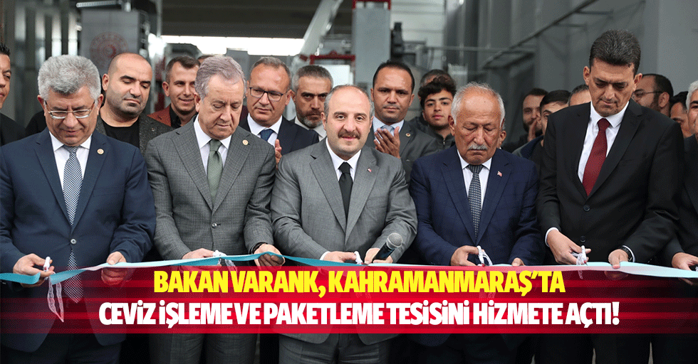 Bakan Varank, Kahramanmaraş'ta ceviz işleme ve paketleme tesisini hizmete açtı!