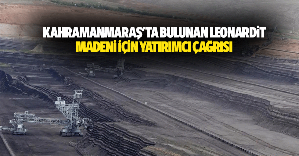 Kahramanmaraş'ta Bulunan Leonardit Madeni İçin Yatırımcı Çağrısı
