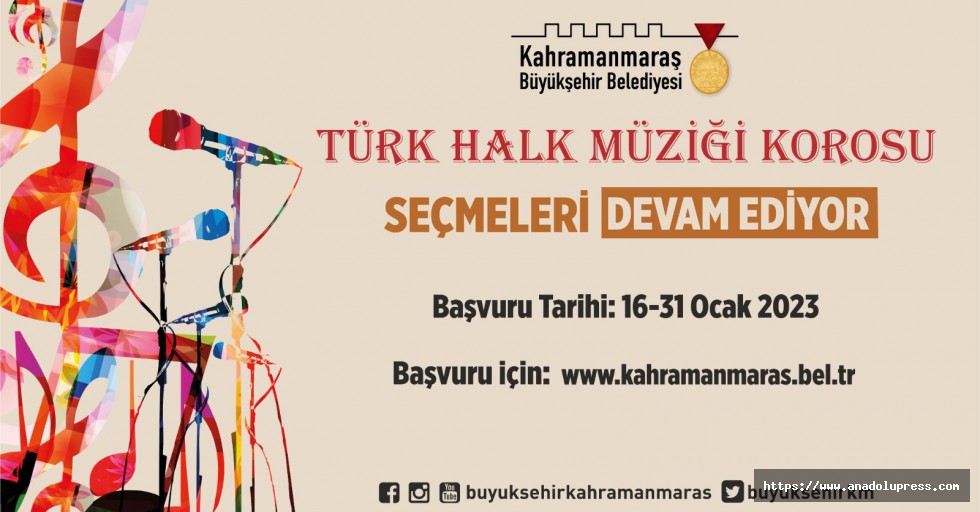 Büyükşehir’in Türk Halk Müziği ve Çocuk Korosuna Başvurular Sürüyor!
