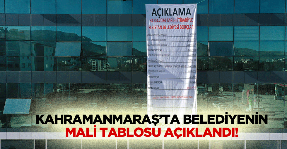 Kahramanmaraş’ta belediyenin mali tablosu açıklandı!