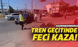 Pazarcık'ta Tren Geçidinde feci kaza