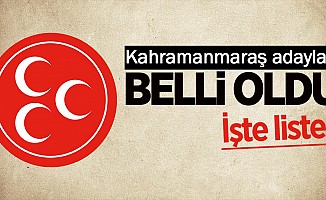 MHP Kahramanmaraş adayları belli oldu!
