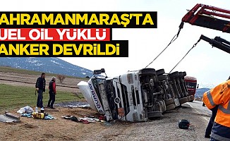 Kahramanmaraş'ta Fuel Oil Yüklü Tanker Devrildi: 1 yaralı