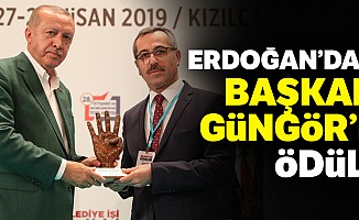 Erdoğan’dan başkan Güngör’e ödül