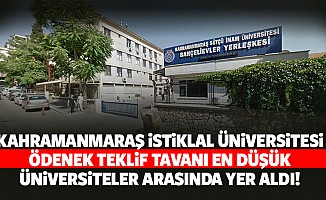 Kahramanmaraş İstiklal Üniversitesi Ödenek Teklif Tavanı En Düşük Üniversiteler Arasında Yer Aldı