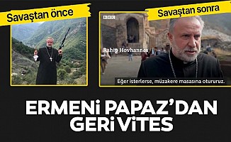Savaş öncesi silah gösteren Ermeni papazından geri vites