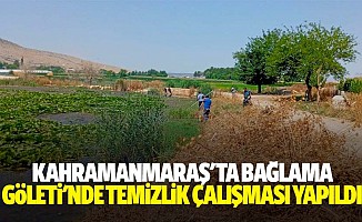 Kahramanmaraş'ta bağlama göleti'nde temizlik çalışması yapıldı
