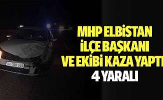 MHP Elbistan ilçe başkanı ve ekibi kaza yaptı! 4 yaralı