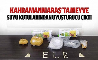 Kahramanmaraş'ta meyve suyu kutularından uyuşturucu çıktı