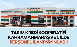 Tarım Kredi Kooperatifi Kahramanmaraş ve 6 ilde personel ilanı yayınladı!