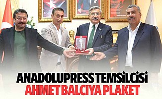 Anadolupress Temsilcisi Ahmet Balcıya Plaket