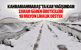 Kahramanmaraş'ta kar yağışından zarar gören üreticilere 18 milyon liralık destek