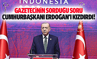 Gazetecinin sorduğu soru Cumhurbaşkanı Erdoğan'ı kızdırdı!
