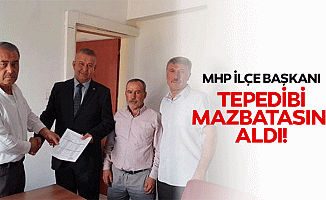 MHP İlçe Başkanı Mustafa Tepedibi mazbatasını aldı